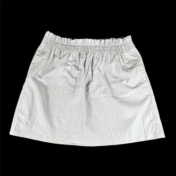 J.Crew Dresses & Skirts - J. Crew Sz 12 Classic 100% Cotton Smocked Waist Mini Skirt With Pockets Gray